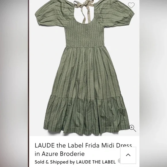 LAUDE the Label Frida Midi Dress in Azure Broderie size S/M NWOT - Picture 5 of 12